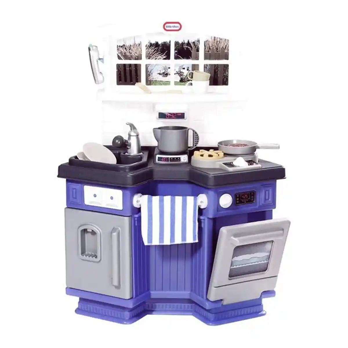 مجموعة مطبخ ليتل تايكس سايد باي سايد، مطبخ تظاهري مع أصوات طبخ واقعية، تصميم زاوية للعب المشترك، للأعمار من 3 سنوات فما فوق، تلبيس وتظاهر