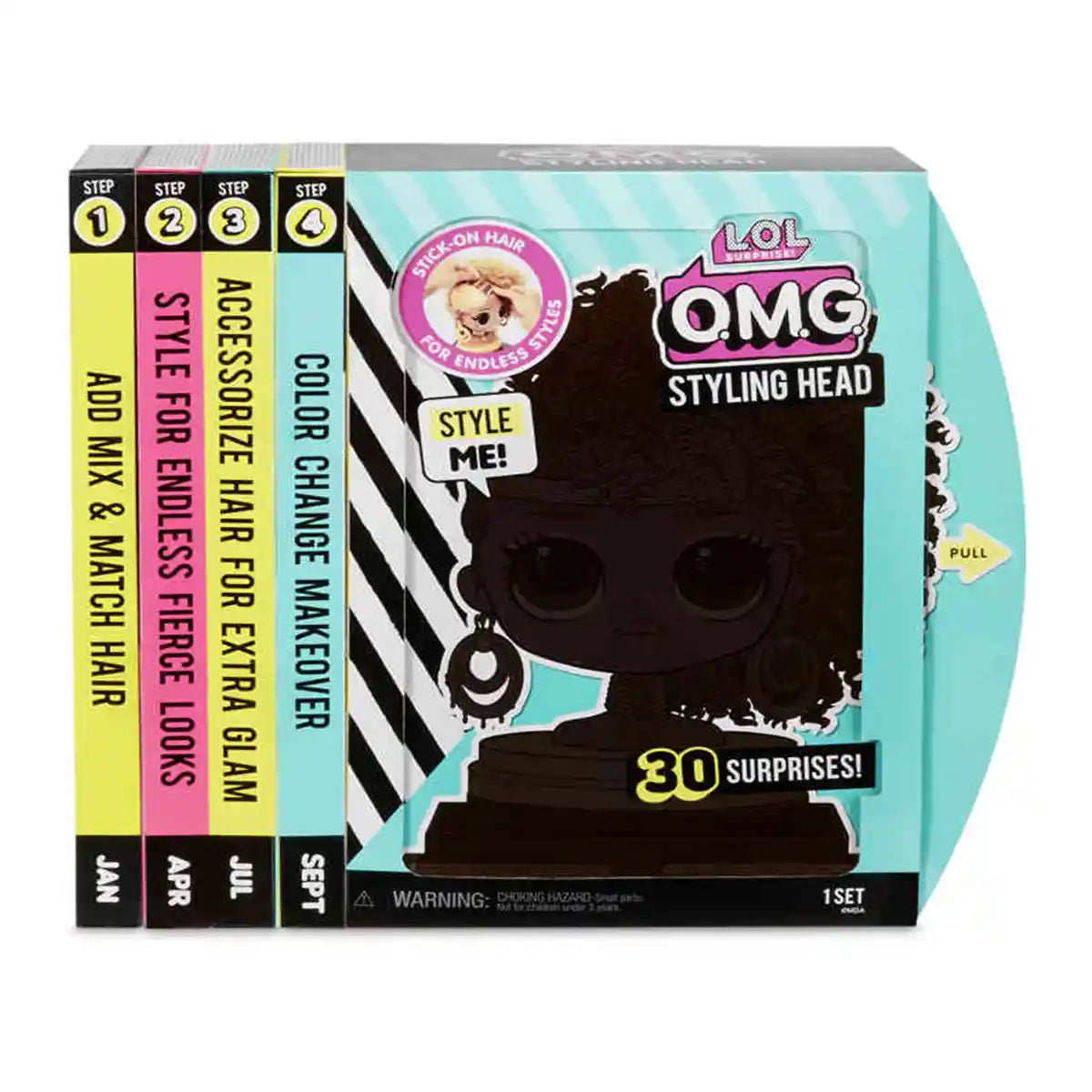 L.O.L. Surprise O.M.G. Styling Head Royal Bee, Stick-On Hair, 30 Surprises, Color Change Makeover, Mix & Match Hair Pieces, Accessories Included, Endless Hairstyles