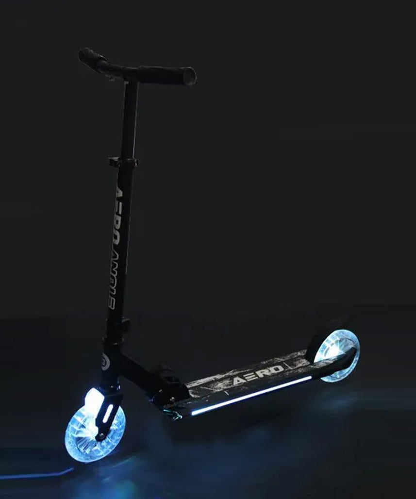Aero C3 Kids Scooter with RGB Front-Wheel Lights, Adjustable, Foldable 2-Wheel Kick Scooter for Boys & Girls, Ages 5+, Max Weight 50kg