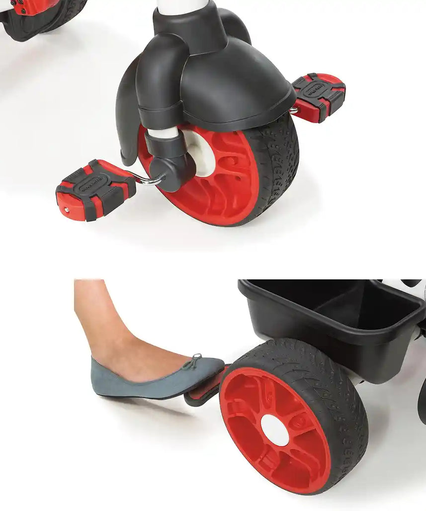 دراجة ثلاثية العجلات ليتل تايكس الرياضية 4 في 1، حمراء/بيضاء، قابلة للتعديل مع مقبض للوالدين، للأعمار من 9 أشهر إلى 3 سنوات، دراجات ثلاثية العجلات