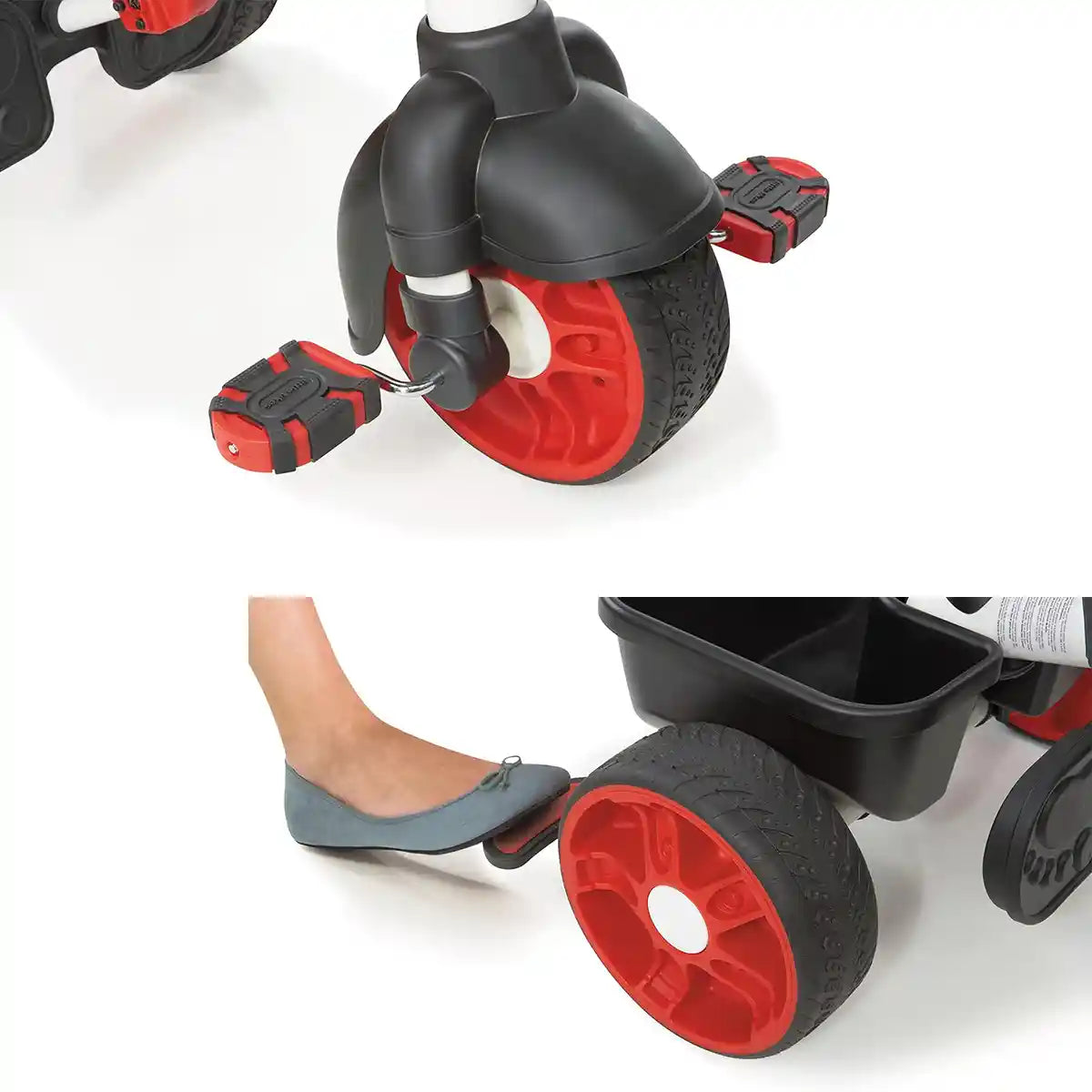 دراجة ثلاثية العجلات ليتل تايكس الرياضية 4 في 1، حمراء/بيضاء، قابلة للتعديل مع مقبض للوالدين، للأعمار من 9 أشهر إلى 3 سنوات، دراجات ثلاثية العجلات