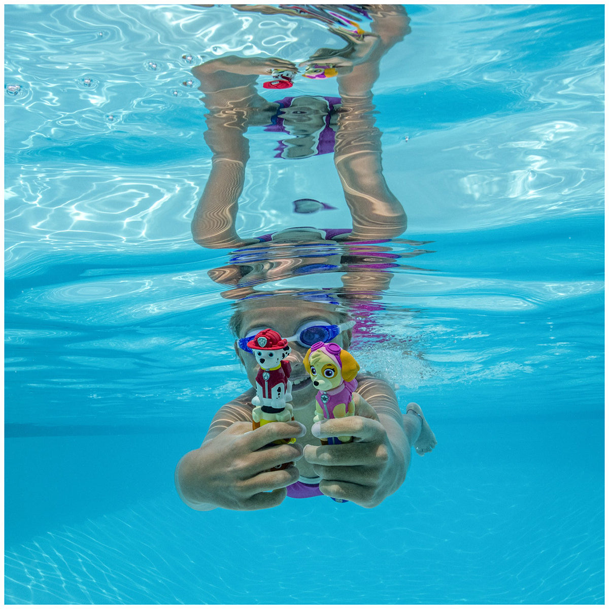 Paw Patrol Learn to Dive Swim Dive Sticks for Kids, 2-Pack Adjustable Floating and Sinking Pool Toys for Beginner and Advanced Swimmers, Fun Underwater Water Retrieval Training