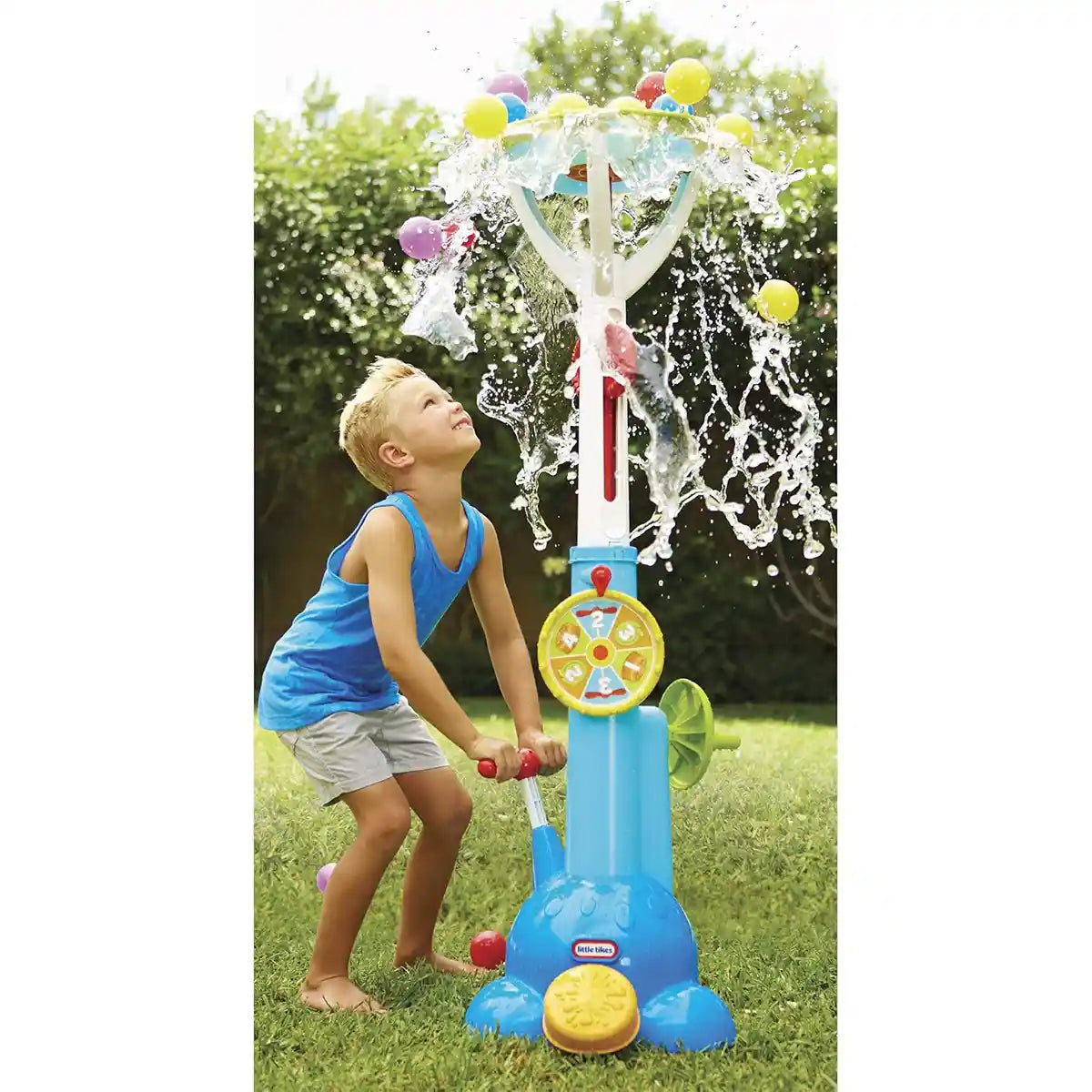 Little Tikes Fun Zone Pop N Splash Surprise Game, Multicolor, Outdoor & Indoor Water Play with 21 Balls, Interactive Spin & Splash Toy for Kids Age 3-6