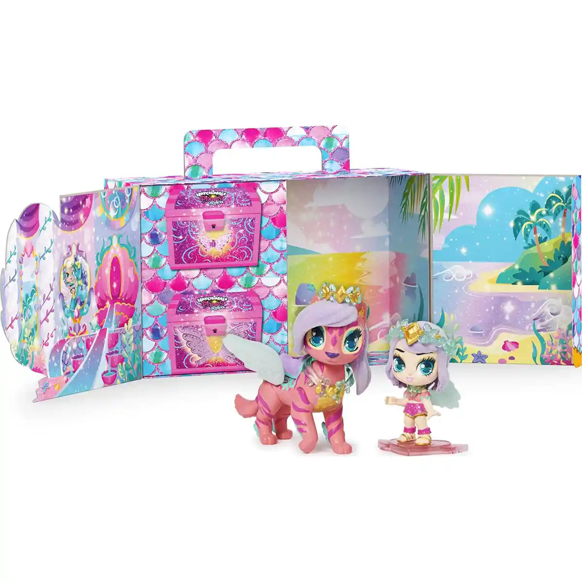 مجموعة هاتشيمالز بيكسيز رايدرز لاجون ليلي بيكسي وسيستاليون جلايدر، مع ميزات غامضة سحرية، وملحقات، وحامل عرض، ورمز تطبيق، للأعمار من 5 سنوات فما فوق، من هاتشيمالز كوليكشنز