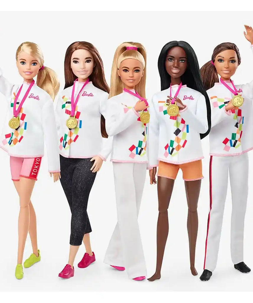 Barbie Tokyo 2020 Olympic Doll Assorted Sports Set with Uniform Jacket Medal Bat and Accessories for Kids Ages 3 and Up