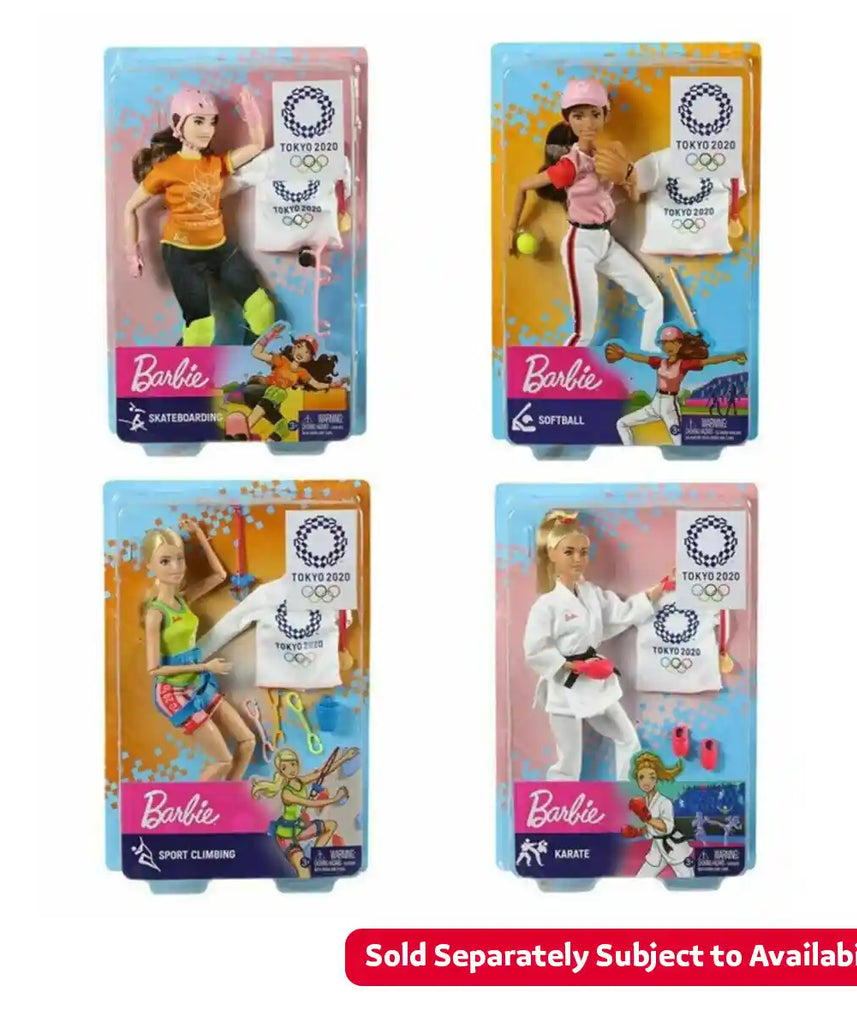 Barbie Tokyo 2020 Olympic Doll Assorted Sports Set with Uniform Jacket Medal Bat and Accessories for Kids Ages 3 and Up