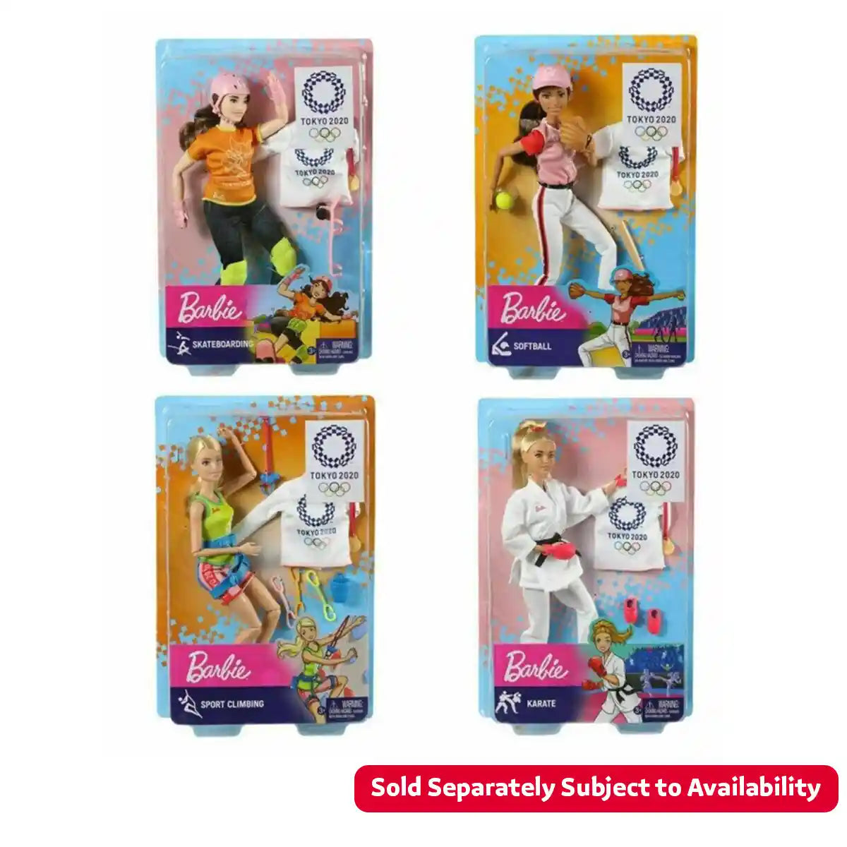 مجموعة ألعاب رياضية متنوعة من باربي طوكيو 2020 مع سترة رسمية وميدالية ومضرب وإكسسوارات للأطفال من سن 3 سنوات فما فوق