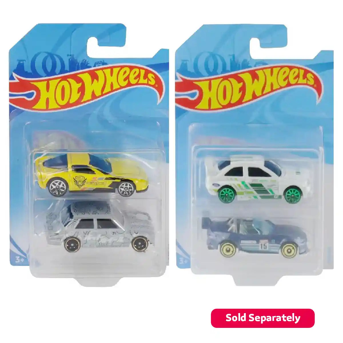 Hot Wheels 2-Pack Die-Cast Cars, 1:64 Scale Vehicles, Instant Starter Collection for Racing and Collecting, Styles May Vary