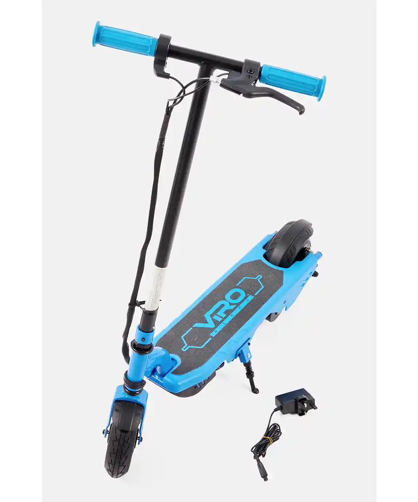 سكوتر كهربائي ليتل تايكس فيرو رايدز في آر ٥٥٠ إي، أزرق، قابل للطي، أقصى سرعة ١٠ أميال في الساعة، أضواء ليد، دواسة إبهام، فرامل يد، بطارية قابلة لإعادة الشحن، للأطفال من عمر ٨ سنوات فما فوق