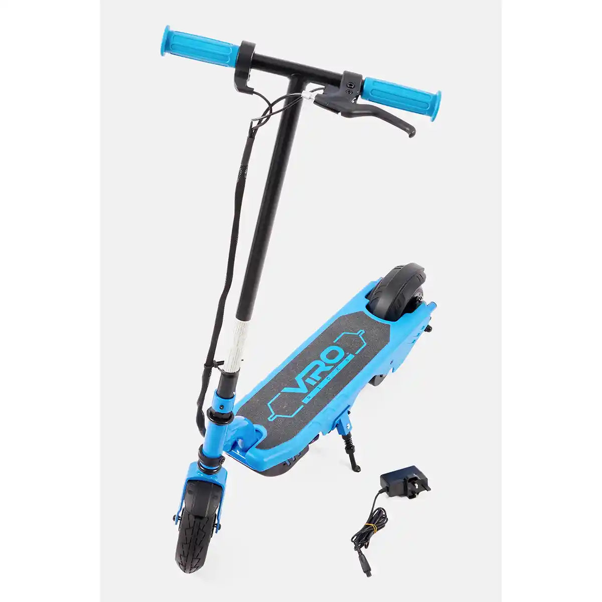 سكوتر كهربائي ليتل تايكس فيرو رايدز في آر ٥٥٠ إي، أزرق، قابل للطي، أقصى سرعة ١٠ أميال في الساعة، أضواء ليد، دواسة إبهام، فرامل يد، بطارية قابلة لإعادة الشحن، للأطفال من عمر ٨ سنوات فما فوق