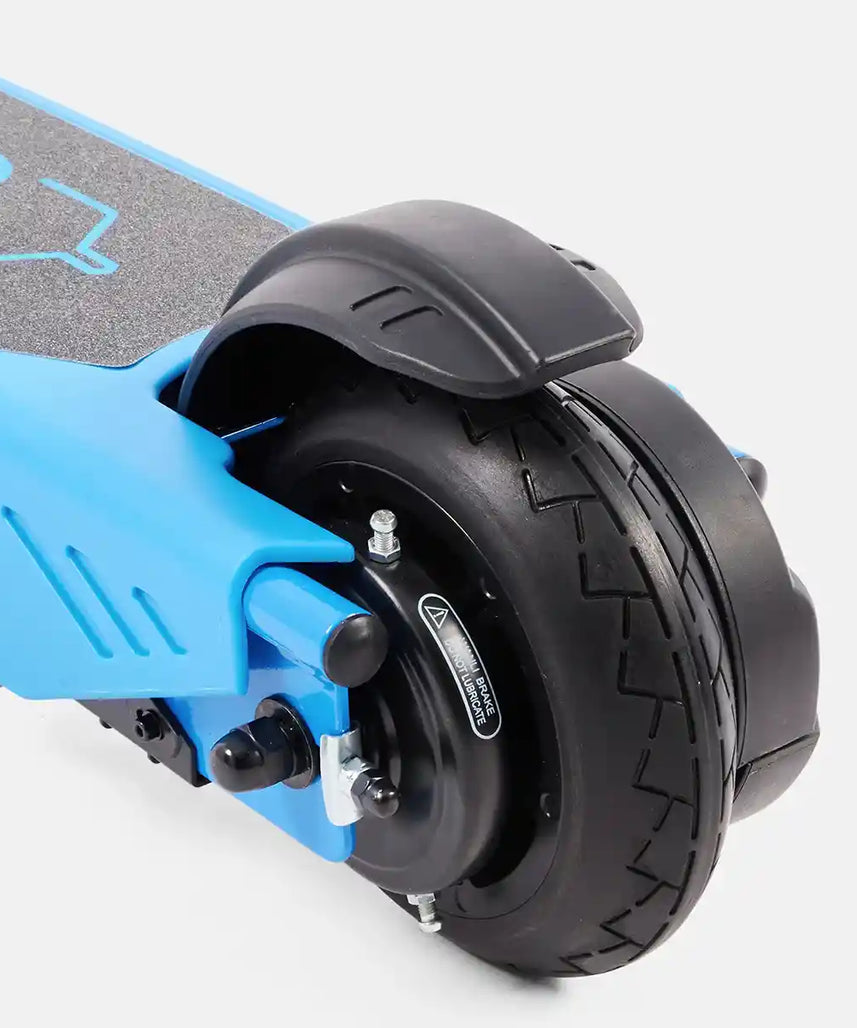 سكوتر كهربائي ليتل تايكس فيرو رايدز في آر ٥٥٠ إي، أزرق، قابل للطي، أقصى سرعة ١٠ أميال في الساعة، أضواء ليد، دواسة إبهام، فرامل يد، بطارية قابلة لإعادة الشحن، للأطفال من عمر ٨ سنوات فما فوق