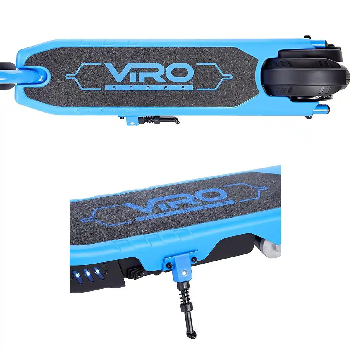 سكوتر كهربائي ليتل تايكس فيرو رايدز في آر ٥٥٠ إي، أزرق، قابل للطي، أقصى سرعة ١٠ أميال في الساعة، أضواء ليد، دواسة إبهام، فرامل يد، بطارية قابلة لإعادة الشحن، للأطفال من عمر ٨ سنوات فما فوق