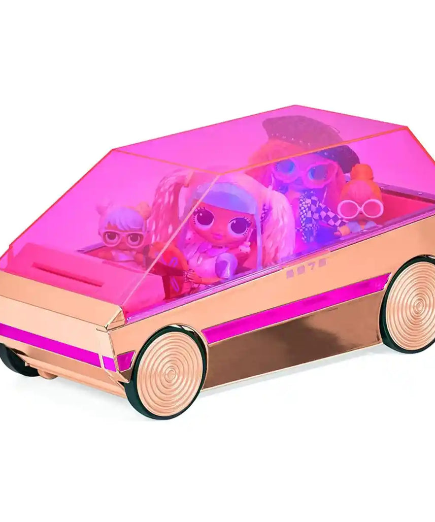 L.O.L. Surprise! 3-in-1 Party Cruiser Car, Rose Gold Vehicle with Pool, Dance Floor & Blacklight Surprises, Fits LOL Surprise & OMG Dolls, Toy Gift for Kids Age 4+