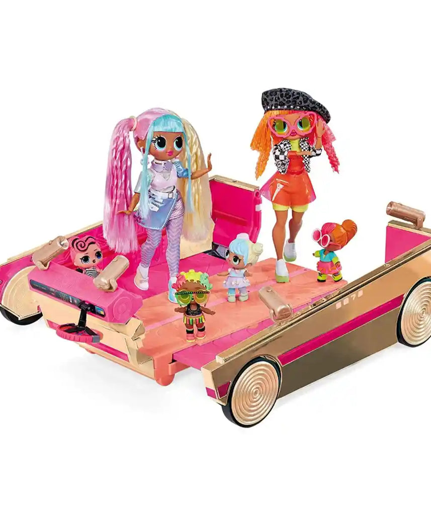 L.O.L. Surprise! 3-in-1 Party Cruiser Car, Rose Gold Vehicle with Pool, Dance Floor & Blacklight Surprises, Fits LOL Surprise & OMG Dolls, Toy Gift for Kids Age 4+