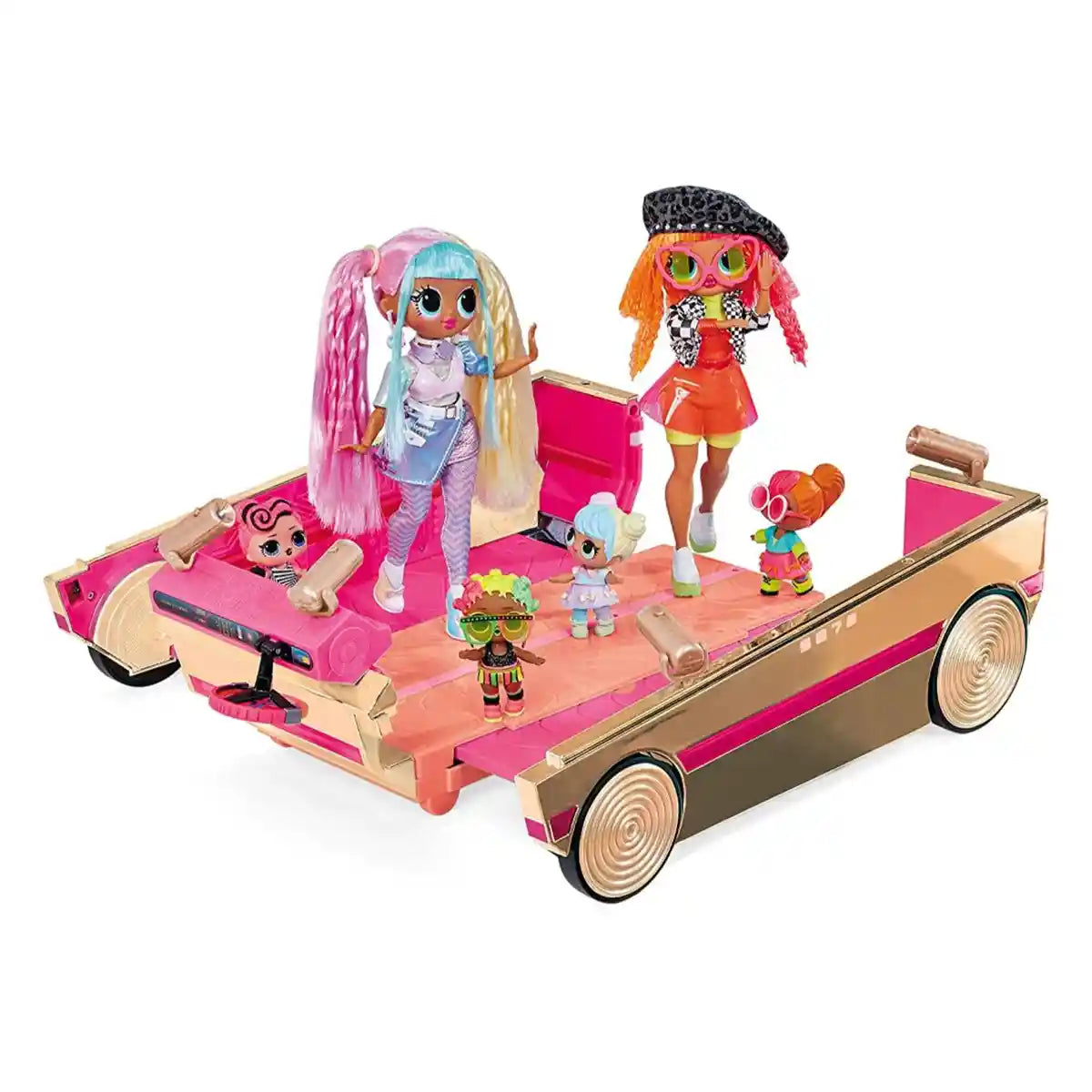 L.O.L. Surprise! 3-in-1 Party Cruiser Car, Rose Gold Vehicle with Pool, Dance Floor & Blacklight Surprises, Fits LOL Surprise & OMG Dolls, Toy Gift for Kids Age 4+
