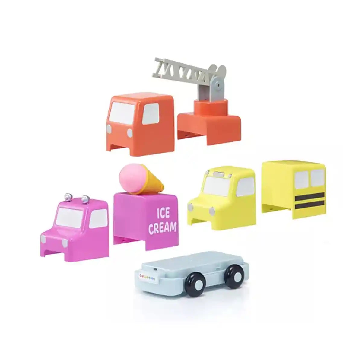 Cocomelon Build & Reveal Musical Vehicles Playset, Interactive Nursery Rhyme Toys with Mess-Free Water Painting, Hidden Characters & Sensory Learning for Kids