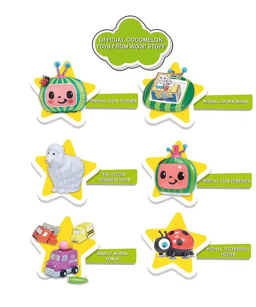 Cocomelon Build & Reveal Musical Vehicles Playset, Interactive Nursery Rhyme Toys with Mess-Free Water Painting, Hidden Characters & Sensory Learning for Kids