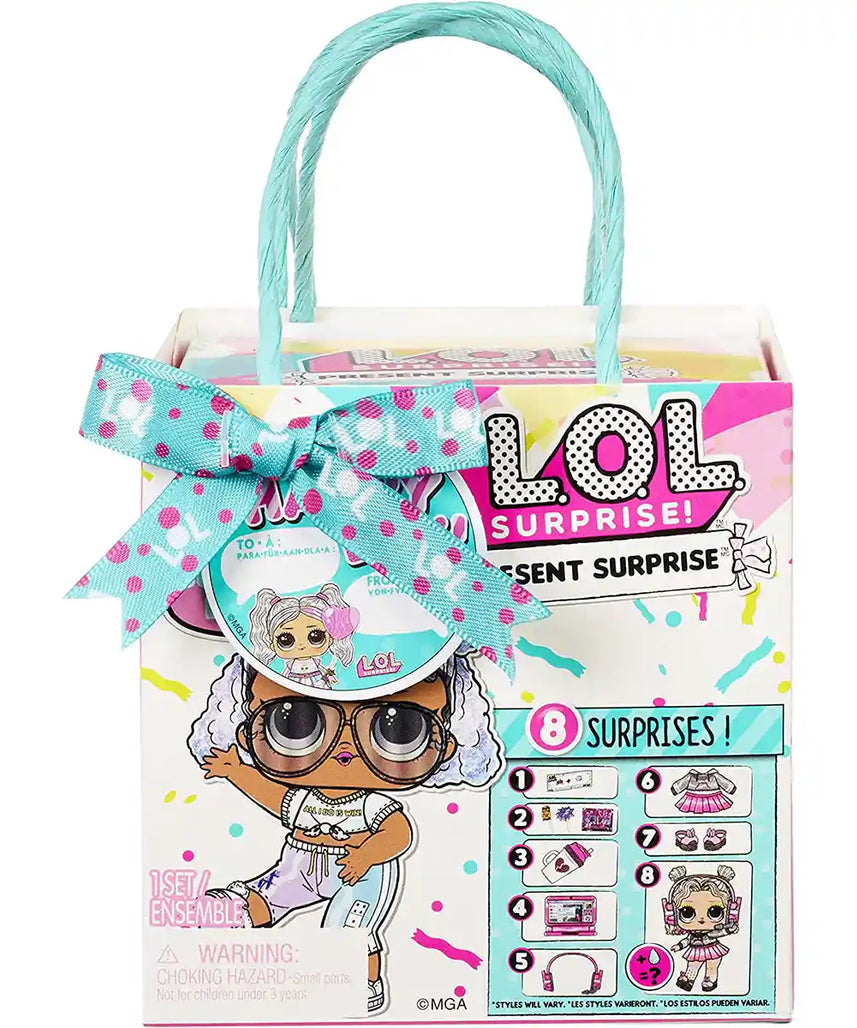 L.O.L. Surprise Present Surprise Series 3 Fashion Doll with 8 Surprises, Birthday Month Collectible Doll, Glitter Hair and Accessories, Ages 4+
