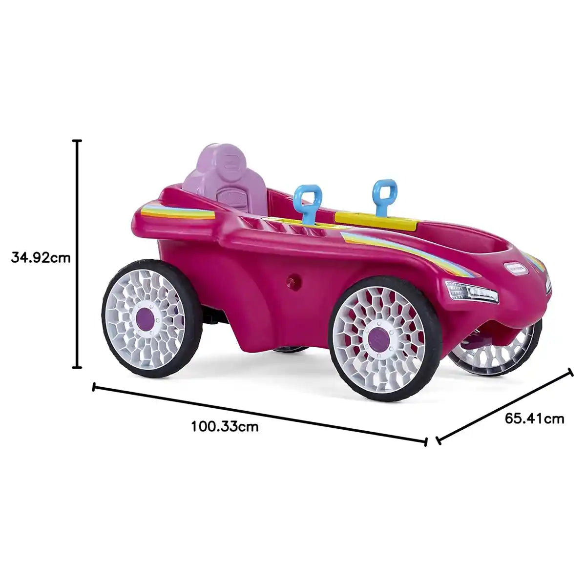 سيارة سباق جيت من ليتل تايكس - سيارة وردية بدواسة مع مقعد قابل للتعديل وإطارات للطرق الوعرة - لعبة سباق خارجية للأطفال من سن 3 إلى 10 سنوات