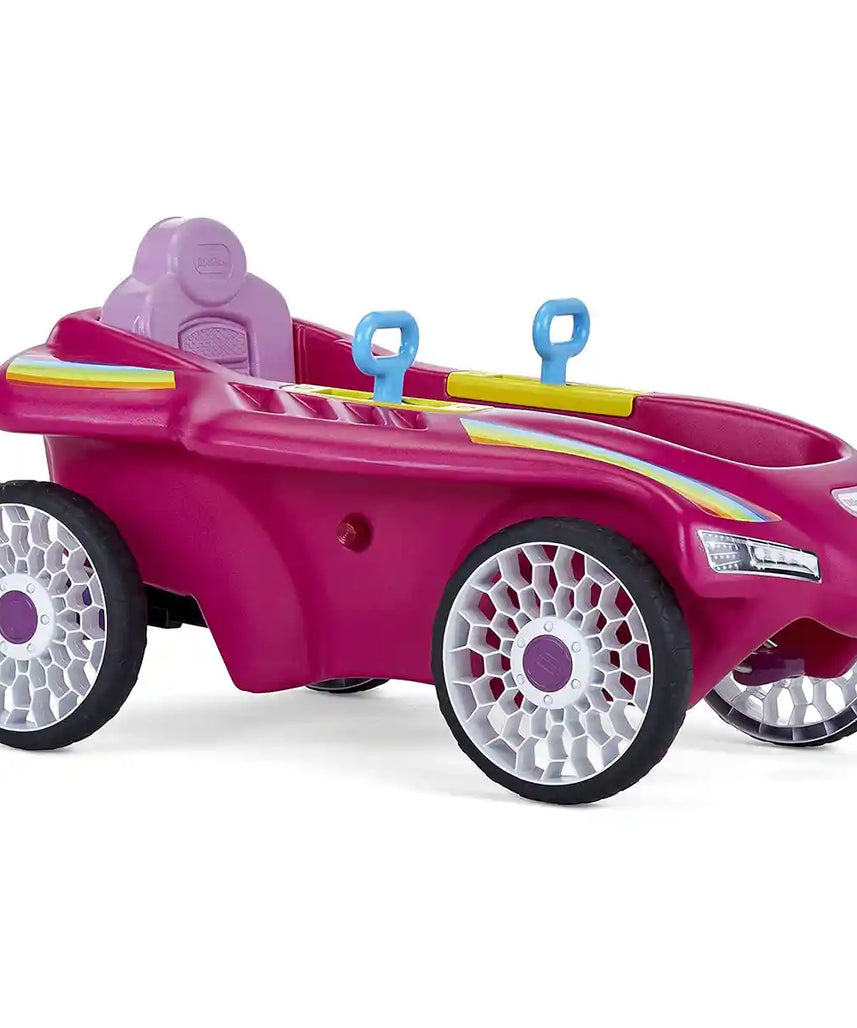 سيارة سباق جيت من ليتل تايكس - سيارة وردية بدواسة مع مقعد قابل للتعديل وإطارات للطرق الوعرة - لعبة سباق خارجية للأطفال من سن 3 إلى 10 سنوات