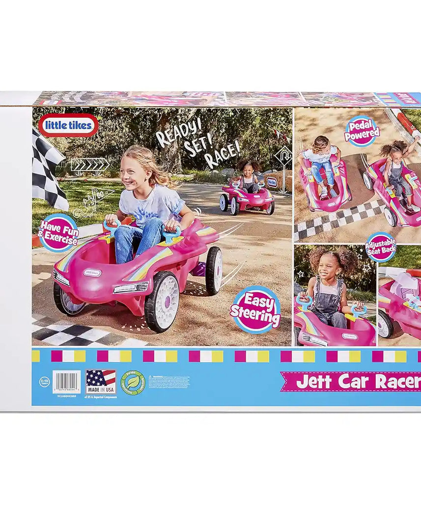 سيارة سباق جيت من ليتل تايكس - سيارة وردية بدواسة مع مقعد قابل للتعديل وإطارات للطرق الوعرة - لعبة سباق خارجية للأطفال من سن 3 إلى 10 سنوات