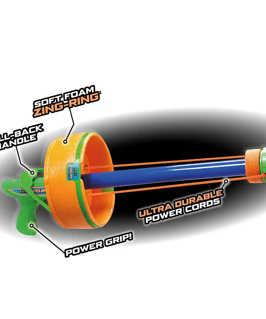 لعبة Zing Air Storm Zyclone Foam Ring Blaster للأطفال، لعبة استهداف بعيدة المدى، متعة خارجية آمنة