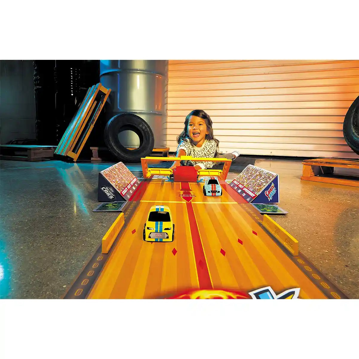 Little Tikes Crazy Fast 3-in-1 Rollin’ Bowlin’ Racing Playset, Multicolor, with 2 Cars, 12ft Track, Bowling Pins & Launcher, Ages 3+