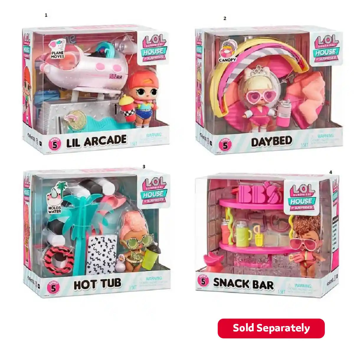 مجموعة أثاث لول سربرايز مع دمية بأشكال متنوعة للأطفال من عمر 4 إلى 6 سنوات