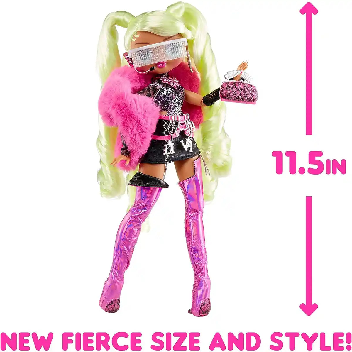 LOL Surprise OMG Fierce Lady Diva Fashion Doll, Collector-Quality Poseable Doll with 15 Fashion Accessories, 11.5 Inch, Ages 5-8