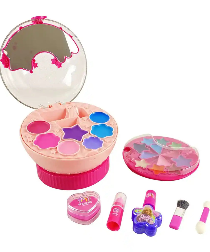 Barbie Cosmetic Crystal Box for Kids Ages 6 and Up, Crystal Ball Makeup Set with Lipgloss Eyeshadow Nail Polish and Accessories