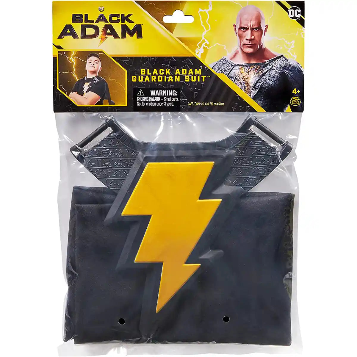 طقم لعب الأدوار للأطفال من DC Comics Black Adam Guardian Suit، زي بطل خارق مع عباءة ودرع صدر، لعبة تلبيس الهالوين والتنكر