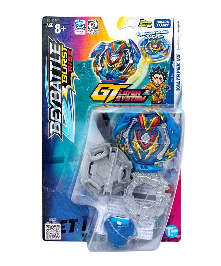BEYBATTLE BURST Takara Tomy Sword Valtryek V5, S4 W1 Starter Beyblade with Launcher and Ripcord, Attack & Balance Spinning Top for Kids