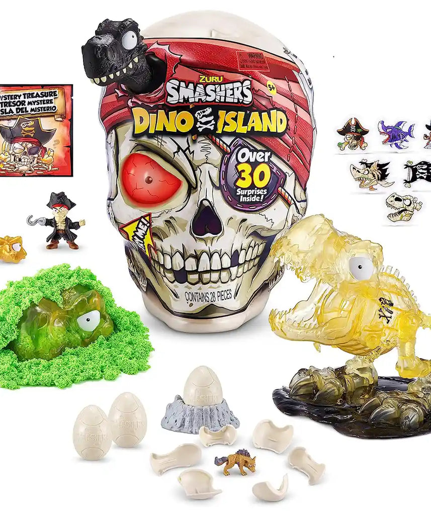 Zuru Smasher Giant Skull Dino Island S1, Smashable Prehistoric Adventure Playset with 30+ Surprises, Mini Eggs, Dino Figures & Collectibles, Gift for Kids Ages 5+
