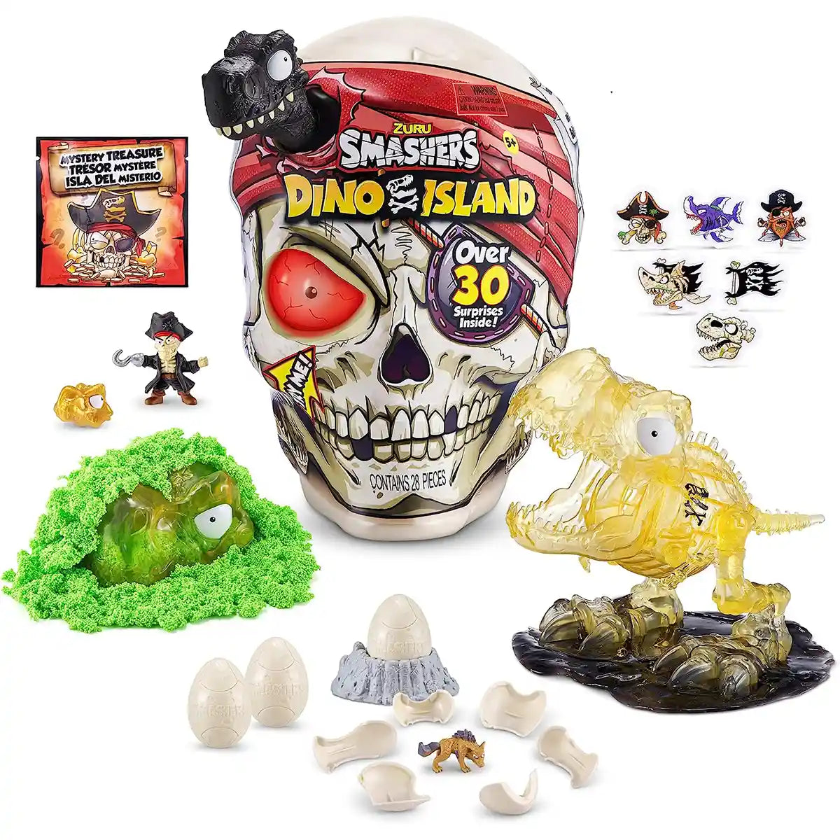 Zuru Smasher Giant Skull Dino Island S1, Smashable Prehistoric Adventure Playset with 30+ Surprises, Mini Eggs, Dino Figures & Collectibles, Gift for Kids Ages 5+