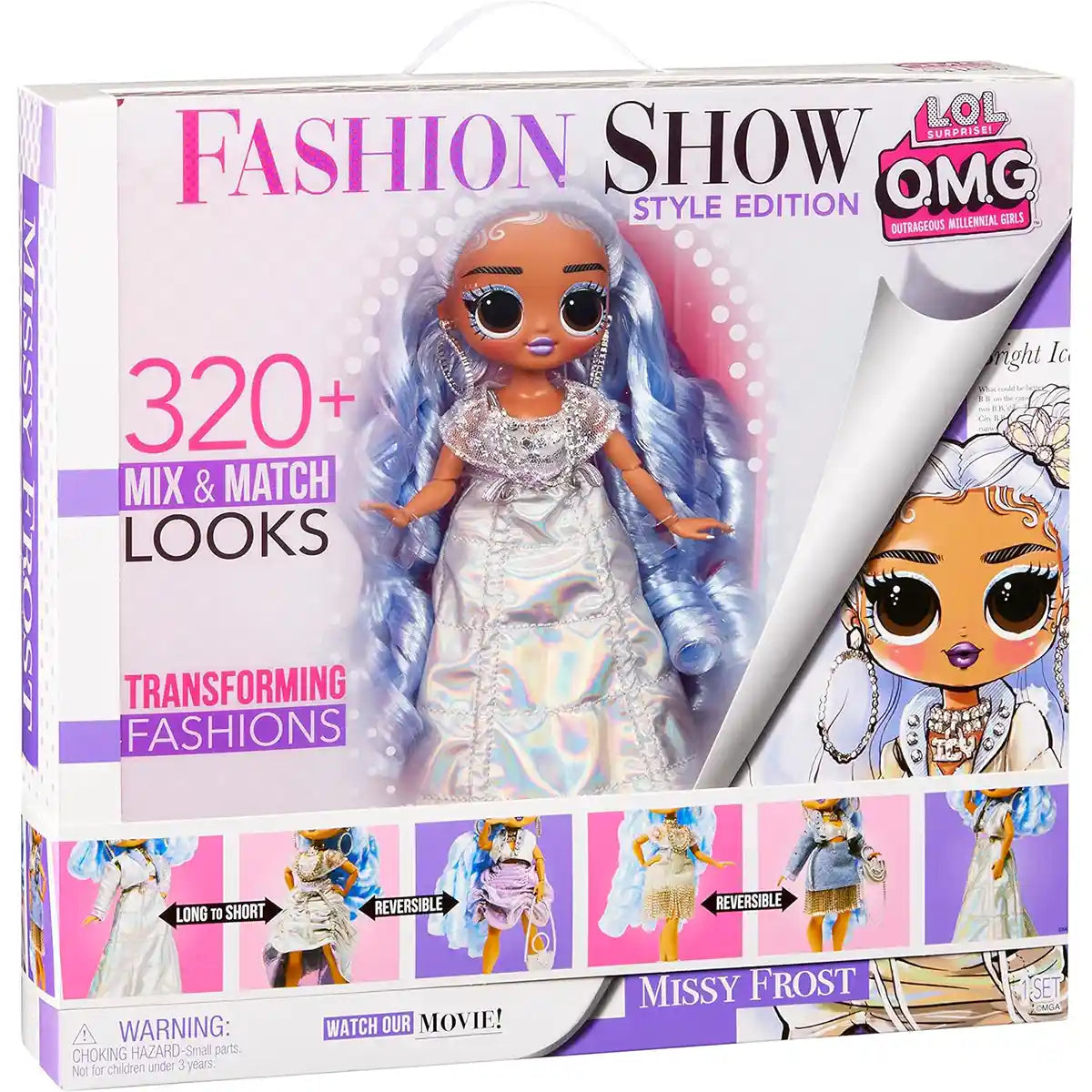 إصدار عرض أزياء إل أو إل سربرايز أو إم جي، ميسي فروست، دمية أزياء بطول 10 بوصات، ملابس متحولة، جاهزة للعرض، دمية مفصلية، ملحقات متضمنة، لعبة للأطفال من سن 4 سنوات فما فوق