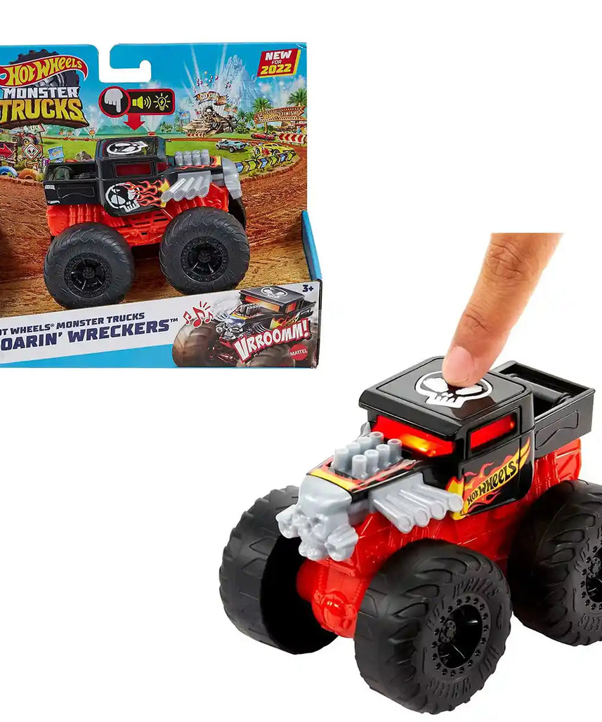 Hot Wheels Monster Trucks 1:64 Scale Set of 4 Toy Trucks, Die-Cast Vehicles with Giant Wheels, Assorted Styles, Kids Toys for Ages 3 and Up