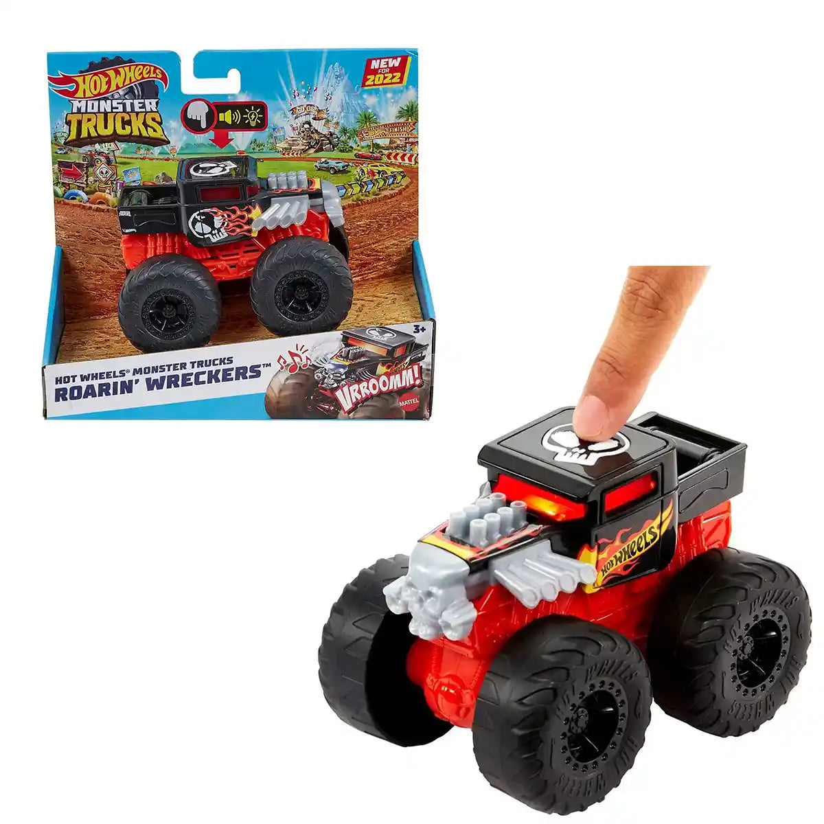 Hot Wheels Monster Trucks 1:64 Scale Set of 4 Toy Trucks, Die-Cast Vehicles with Giant Wheels, Assorted Styles, Kids Toys for Ages 3 and Up