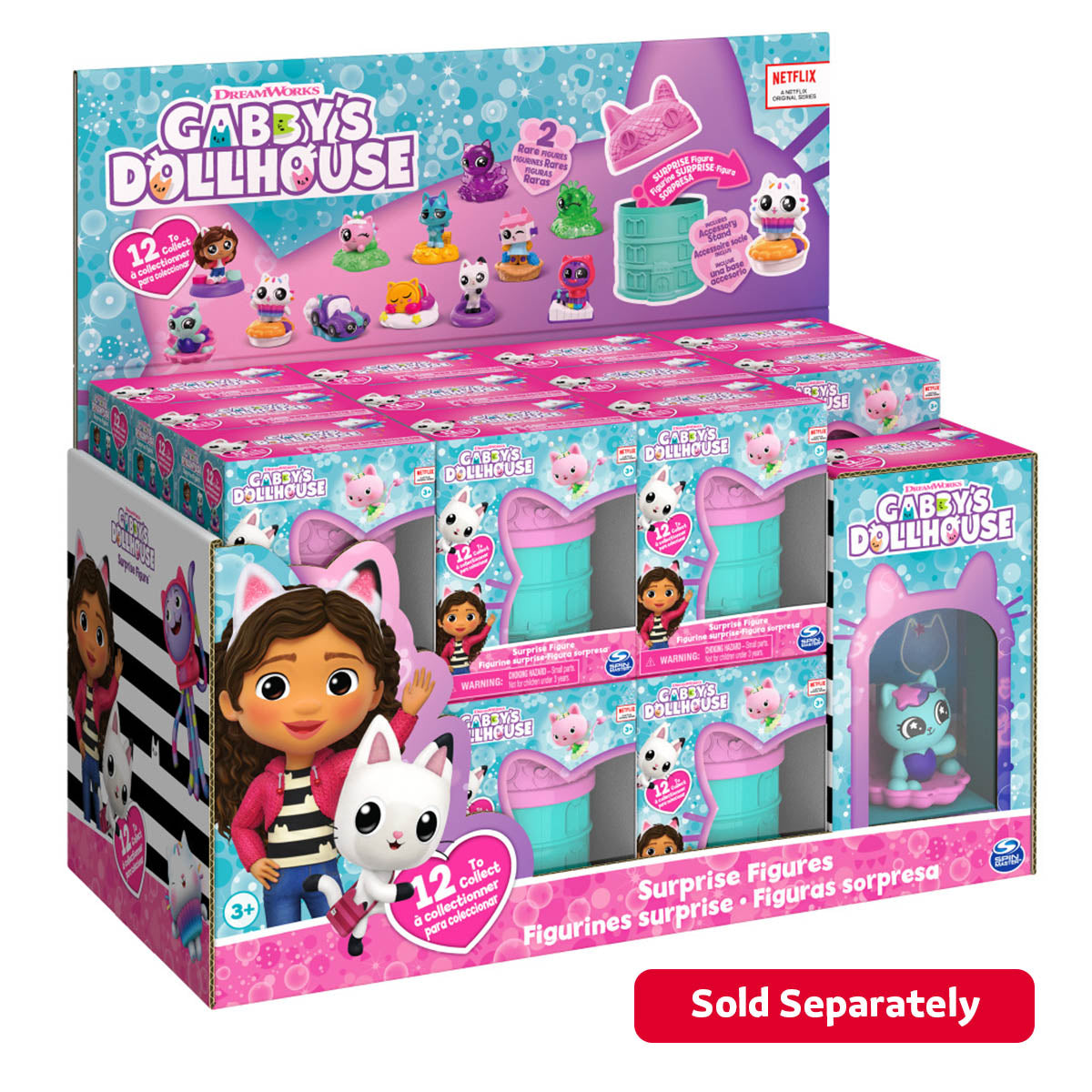 تشكيلة شخصيات بيت الدمى غابي المفاجئة، شخصيات صغيرة قابلة للتجميع، كبسولة ألعاب مفاجئة غامضة للأطفال، ألعاب بيت الدمى غابي الرسمية للأعمار من 3 سنوات فما فوق