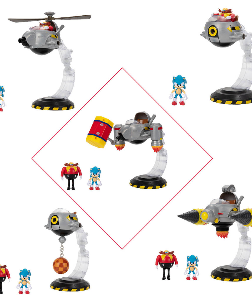 مجموعة معركة سونيك القنفذ البيضة المتنقلة، مجسمات سونيك والدكتور إيغمان مقاس 2.5 بوصة، مجموعة لعب من 14 قطعة، تكوينات قابلة للتخصيص، لعبة فيديو قابلة للتجميع للأطفال