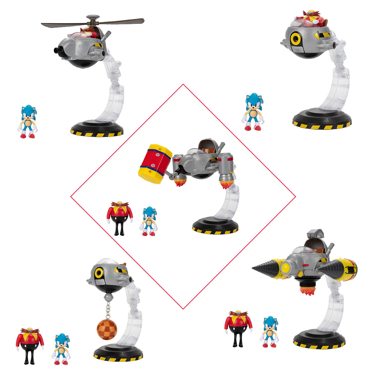 مجموعة معركة سونيك القنفذ البيضة المتنقلة، مجسمات سونيك والدكتور إيغمان مقاس 2.5 بوصة، مجموعة لعب من 14 قطعة، تكوينات قابلة للتخصيص، لعبة فيديو قابلة للتجميع للأطفال