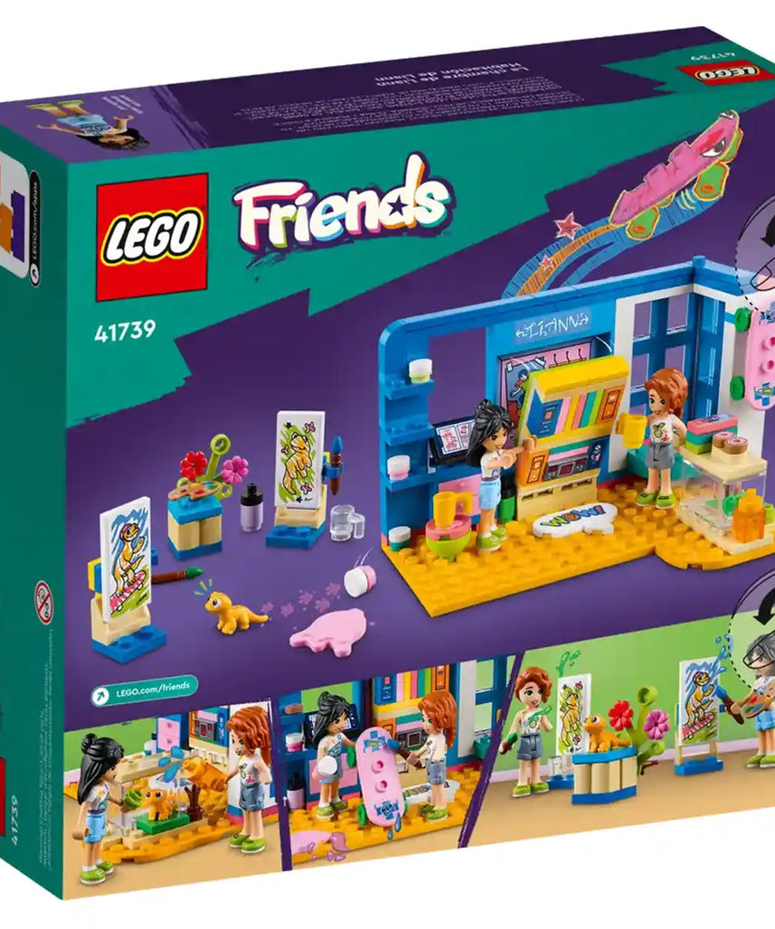 مجموعة ألعاب غرفة نوم ليان 41739 من ليجو فريندز، ذات طابع فني، مع دمى صغيرة، ووزغة أليفة، وإكسسوارات للأطفال من سن 6 سنوات فما فوق