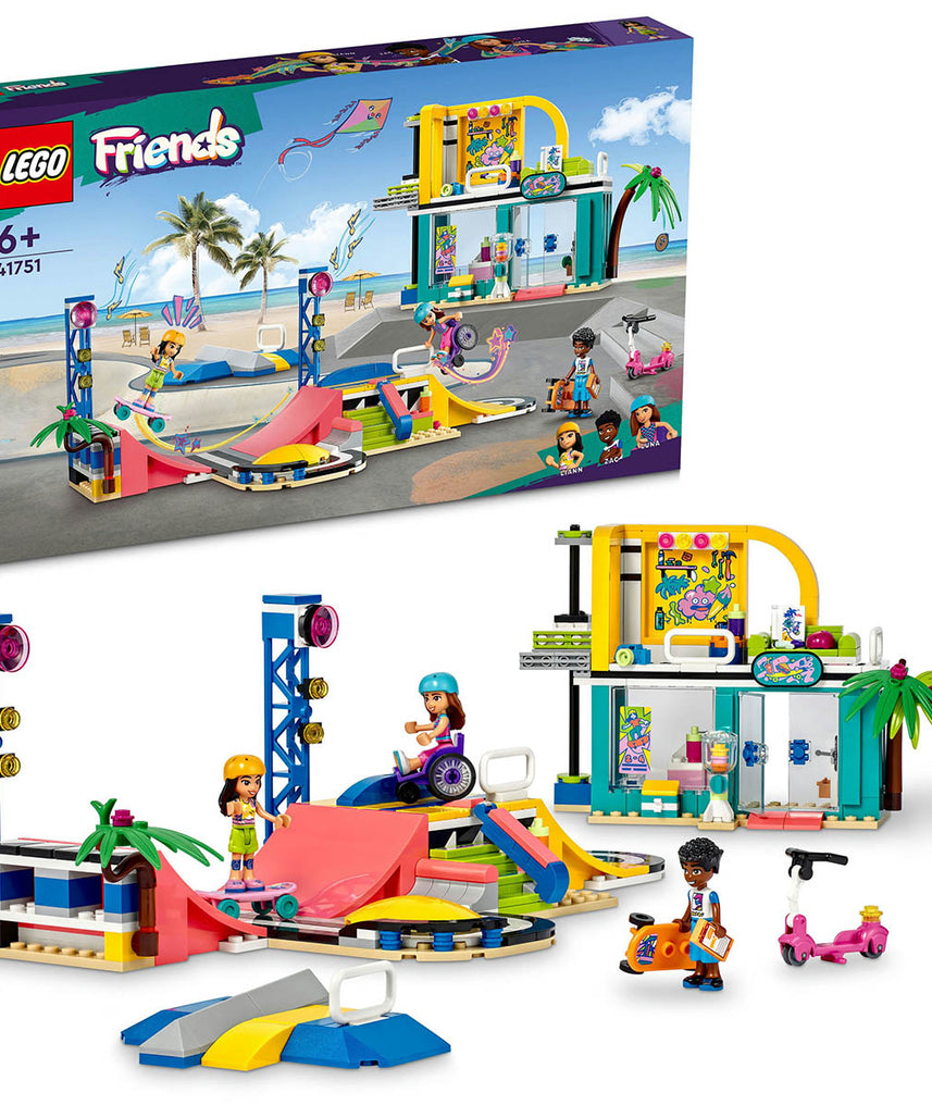 مجموعة بناء ليجو فريندز سكيت بارك 41751 مع دمى صغيرة ومنحدرات وملحقات للأطفال من سن 6 سنوات فما فوق