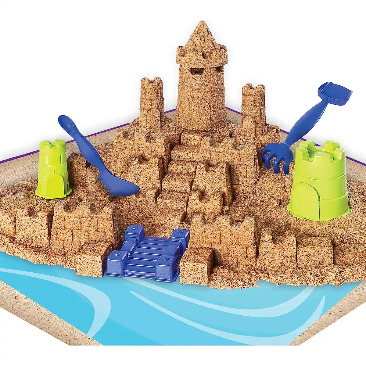 شاطئ رمل كينتيك مملكة الرمال (3 أرطال) - فنون العجين والرمل، لعبة أطفال عالية الجودة، متينة وتعليمية، مناسبة للأطفال من عمر شهرين فما فوق