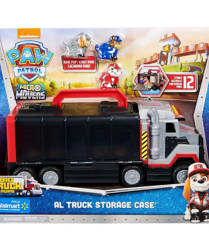 مجموعة لعب شاحنة كبيرة من PAW Patrol Big Truck Pups، مع 3 شخصيات، وكابينة متحركة، وحقيبة تخزين، ولعبة للأطفال