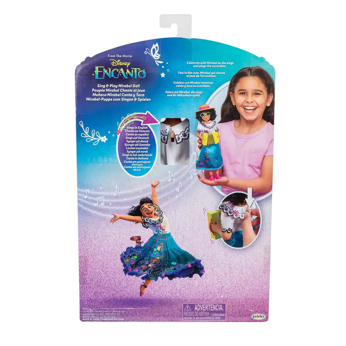 دمية ديزني إنكانتو المغنية ميرابل مع الأكورديون، دمية أزياء موسيقية مع ملحقات، لعبة مرخصة رسميًا للأطفال من سن 3 سنوات فما فوق
