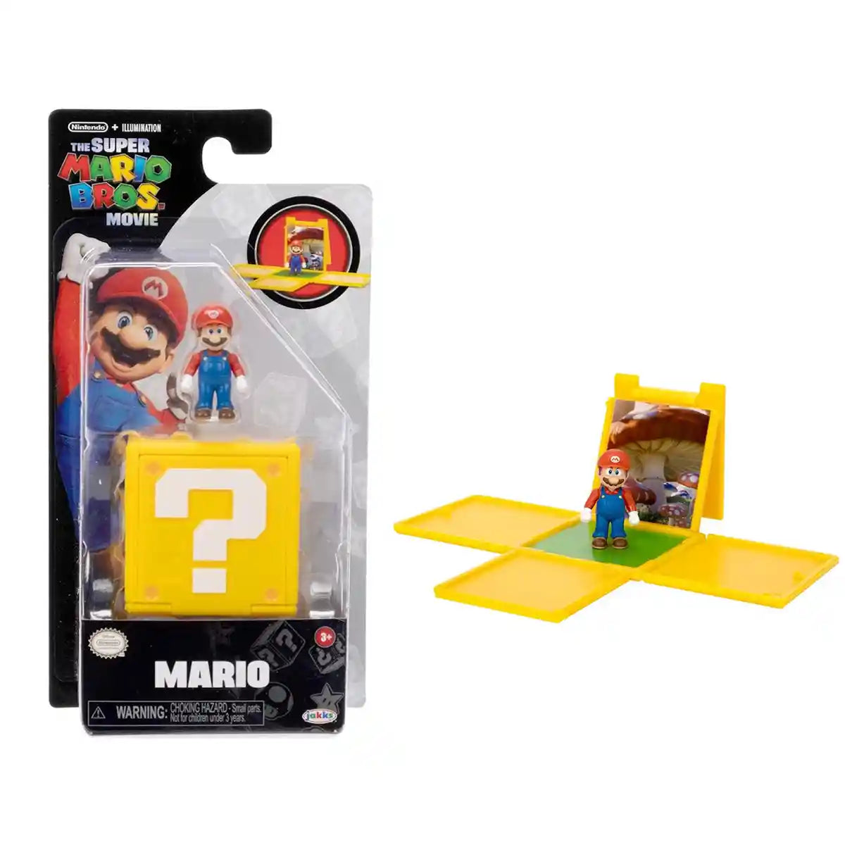مجسم صغير من فيلم سوبر ماريو بروس من نينتندو، لعبة قابلة للتجميع مقاس 1.25 بوصة مع كتلة أسئلة وملصق، شخصيات متنوعة، الموجة 1