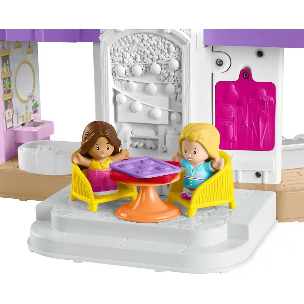فيشر برايس باربي ليتل دريم هاوس ليتل بيبول، مجموعة ألعاب تفاعلية للأطفال الصغار مع مصعد ومنزلق حلزوني وأضواء وموسيقى وشخصيات مناسبة للأعمار من 18 شهرًا فما فوق