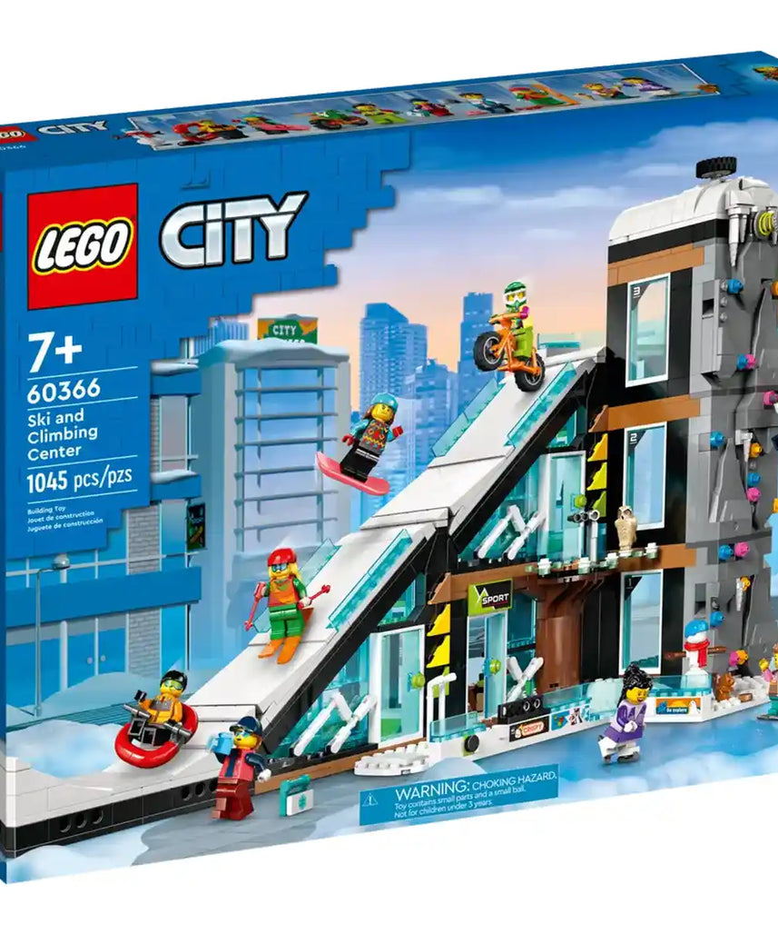 LEGO City Ski and Climbing Centre 60366 Building Set with Ski Lift, Winter Sports Shop, Café, Minifigures for Kids Ages 7+