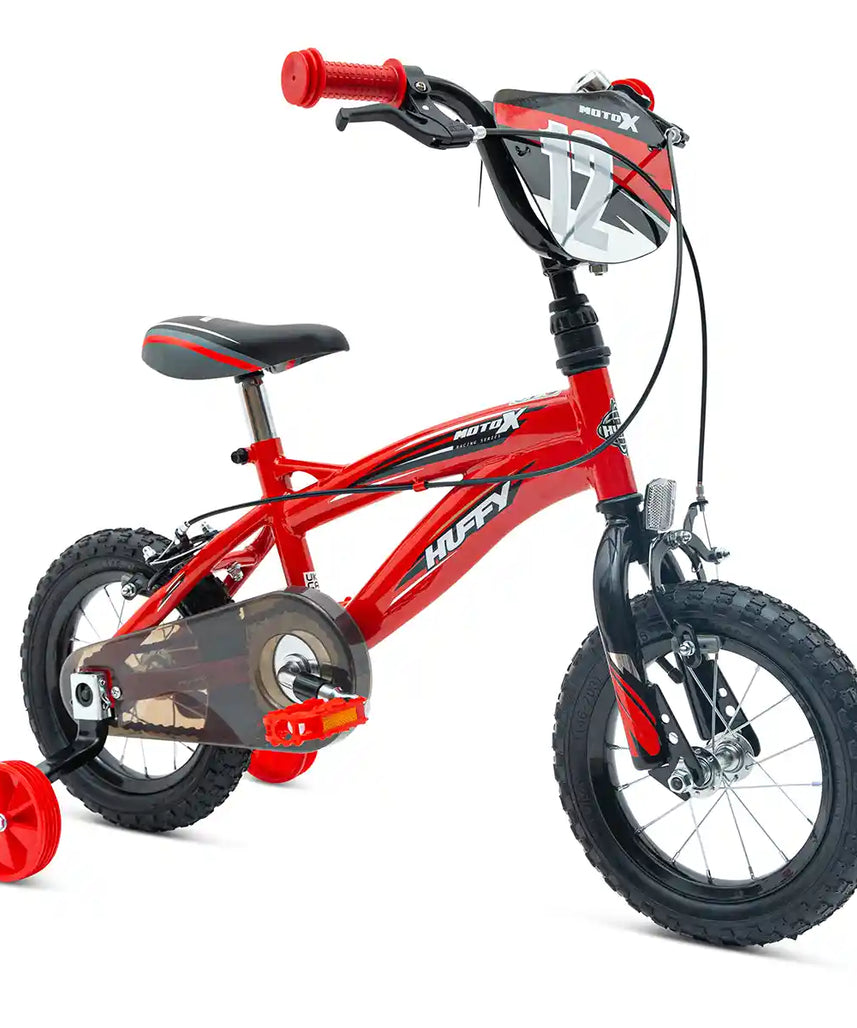 Huffy Moto X Boys Bike 12, 14, 16, 18 Inch Wheels, Multiple Colours, BMX Styling, Single-Speed Kids Bicycle with Stabilisers, Quick Connect Assembly, Ages 3-7