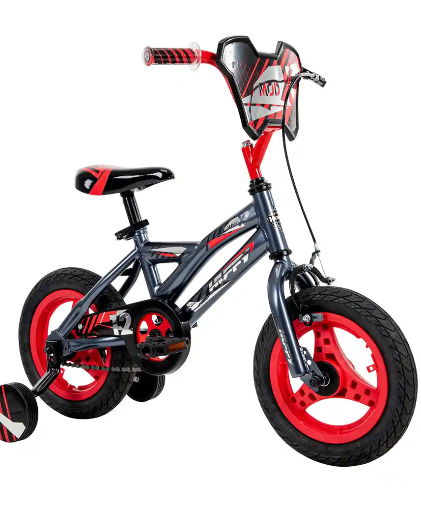 Huffy Mod X Bike 12 Inch R Exclusive for Kids Ages 3-5, Single-Speed Bicycle with Training Wheels, Steel Frame, Front Handbrake and Rear Coaster Brake, Bikes